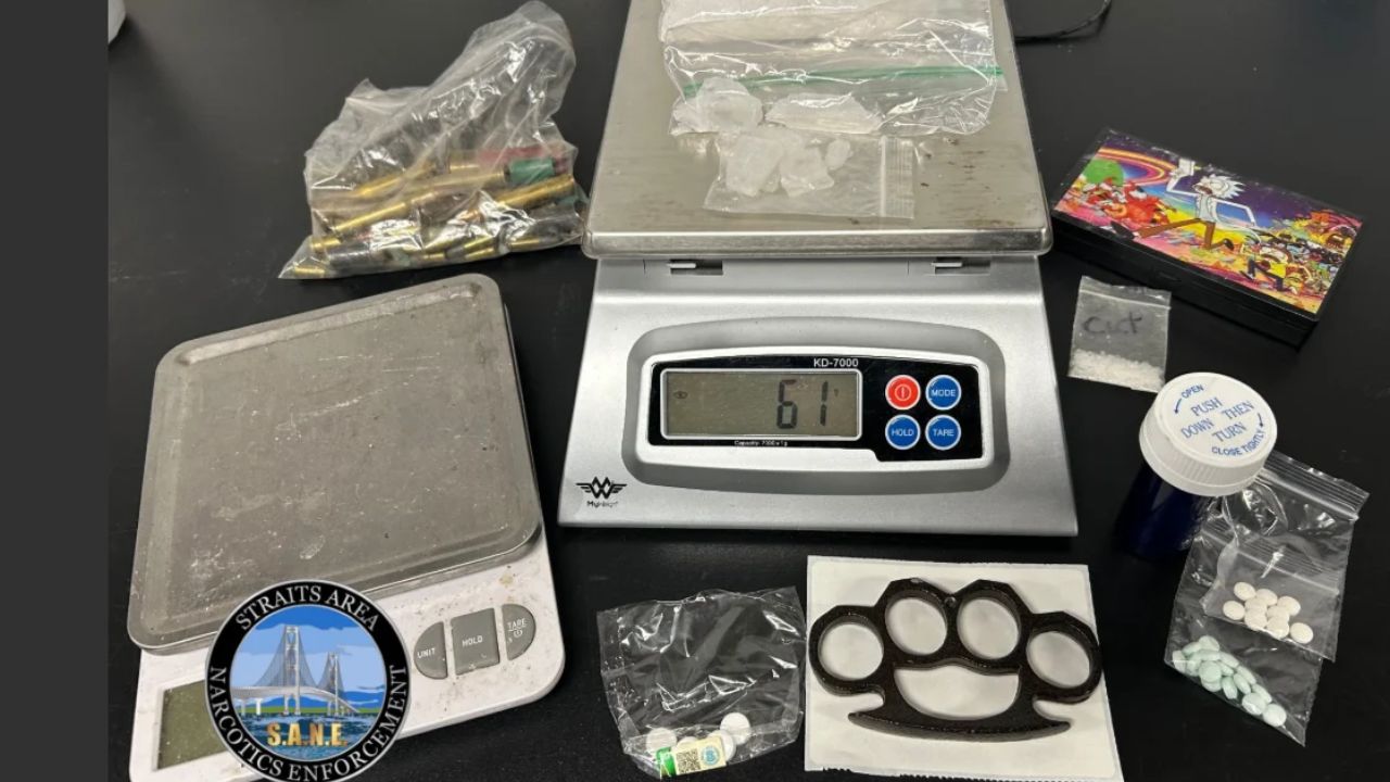 Meth, brass knuckles and pills: Two Onaway residents arrested after drug raid near Tower